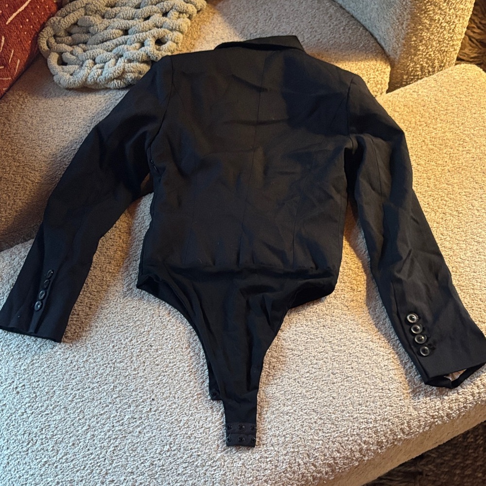 Zara XS Black Blazer Bodysuit - Picture 8 of 10